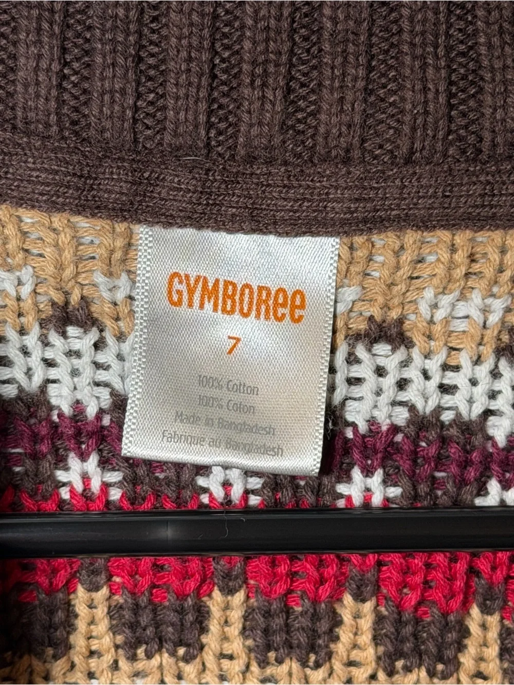 Gymboree Brown Fair Isle Shawl-Collar Knit Cardigan